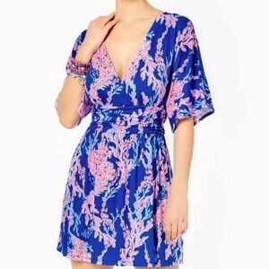 Lilly Pulitzer Parigi Blue and Pink Floral Dress